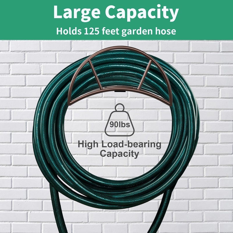 TomCare Garden Hose Holder Heavy Duty Water Hose Holder Wall Mount Hose Hanger Decorative Durable Garden Hose Storage Hose Reel Solid Metal Hose Stand Sturdy Hose Holders for Outside Yard, Bronze - Image 5